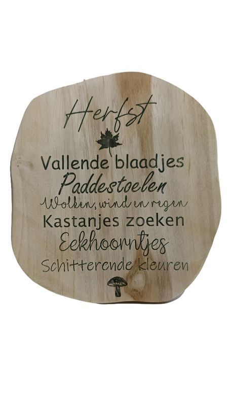 Tekstbord herfst