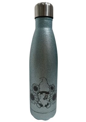 Isoleerfles gnoom blauw glitter