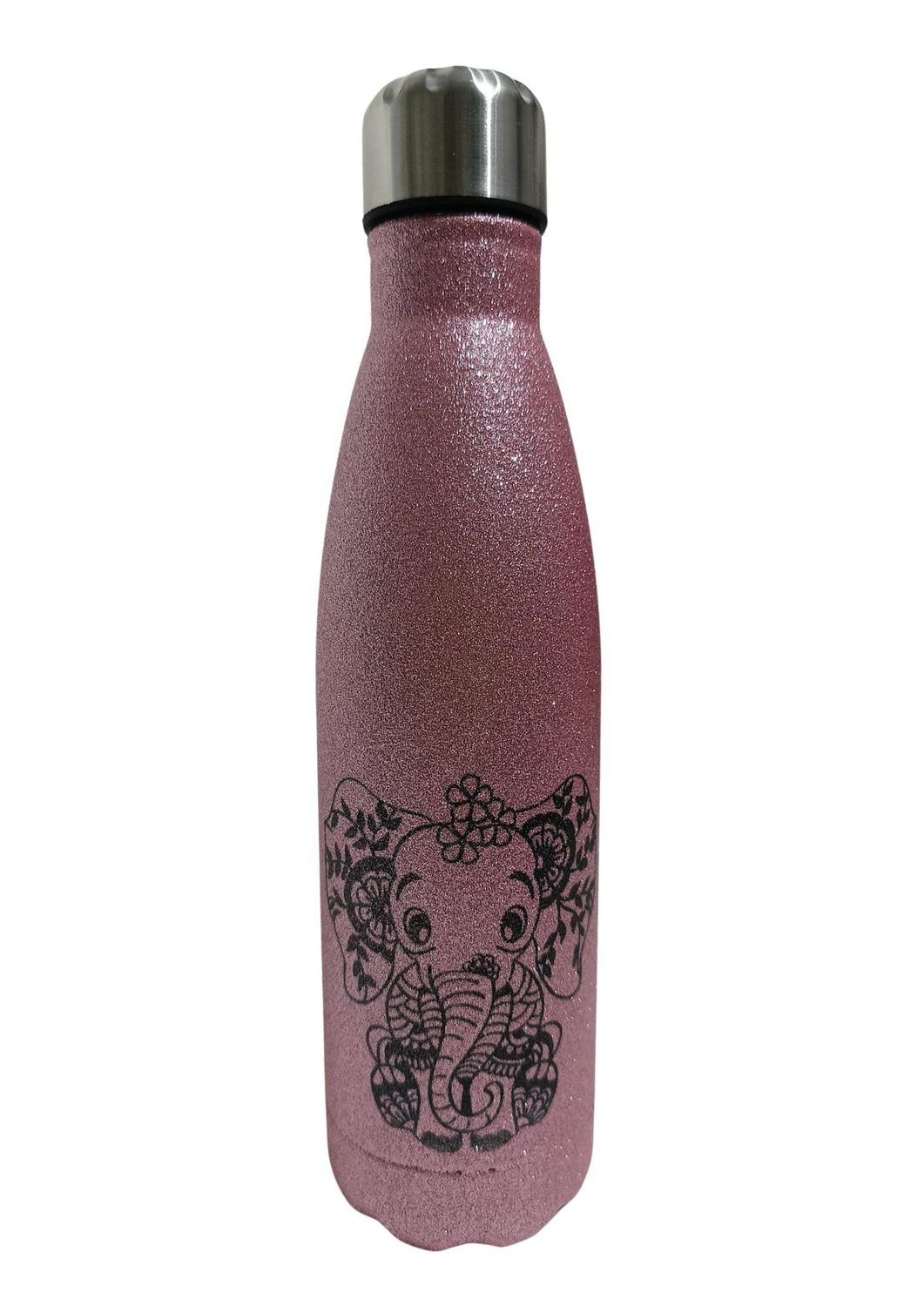 Isoleer fles roze met olifant Isoleer fles roze met olifant