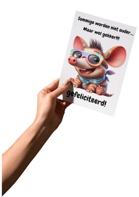 Verjaardagskaart gekker