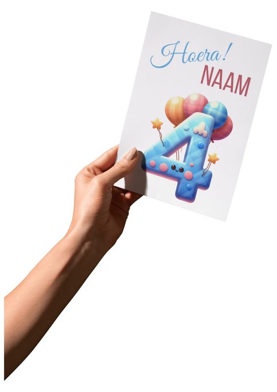 Gepersonaliseerde Verjaardagskaart met Naam & Leeftijd