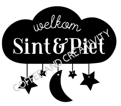 Raamsticker Sinterklaas welkom