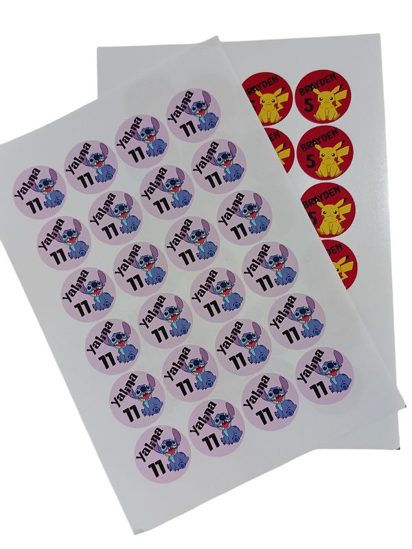 Verjaardag stickers eigen ontwerp