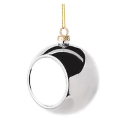 Gepersonaliseerde kerstbal zilver Gepersonaliseerde kerstbal zilver