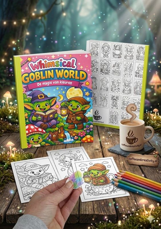 Whimsical Goblin World Kleurboek (20x25 cm) | 23 Kleurplaten Whimsical Goblin World Kleurboek (20x25 cm) | 23 Kleurplaten