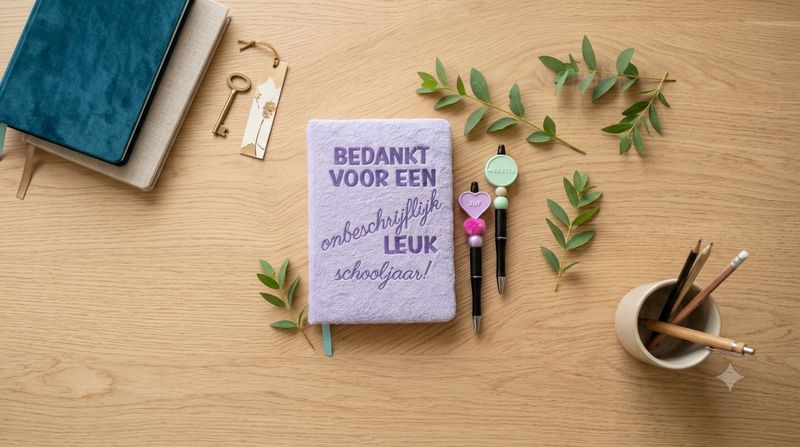 Notitieboekje met pen voor juf of meester