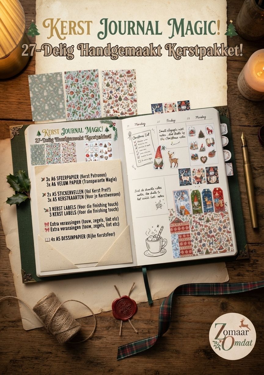 Kerst journal magic - 27 delig handgemaakt Kerst journal magic - 27 delig handgemaakt