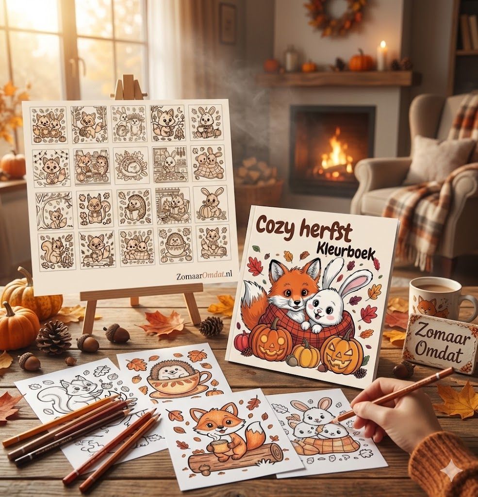 Cozy Herfst Kleurboek (20x20cm, Hand gebonden) Cozy Herfst Kleurboek (20x20cm, Hand gebonden)