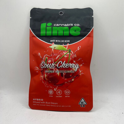 Lime Live Resin Infused Sour Cherry Gummy hybrid 100Mg