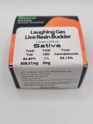 Lime - Sativa - 1Gram Live Resin Budder - Laughing Gas