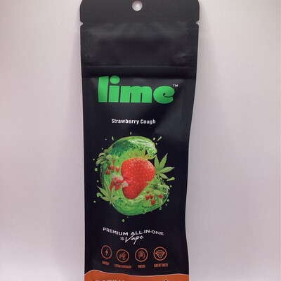 Lime - Sativa - Premium All-in-One 1g Vape - Strawberry Cough