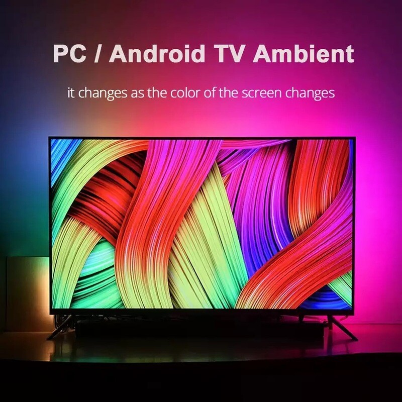 DIY Ambient TV PC Dream Screen USB LED Strip HDTV Computer Monitor Backlight Addressable WS2812B LED Strip 1/2/3/4/5m Full Set