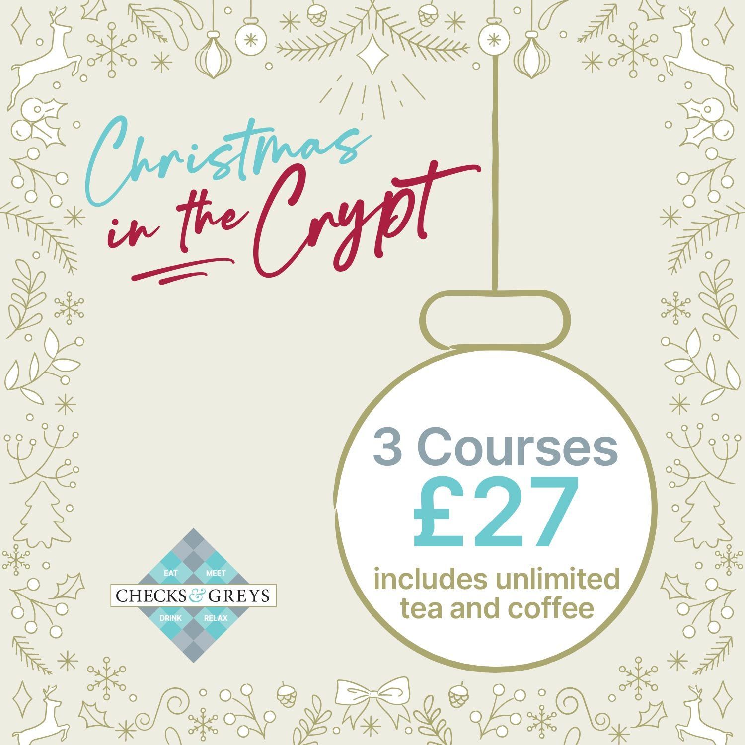 Christmas in the Crypt - 3 Courses