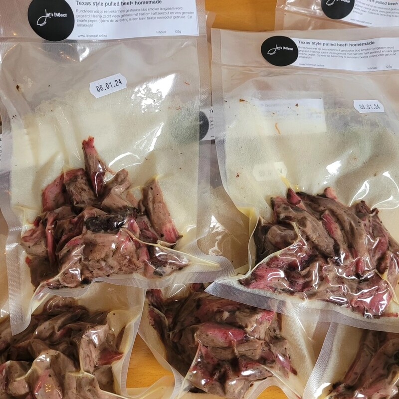Texas style pulled beef (bij afhalen/op besteling)