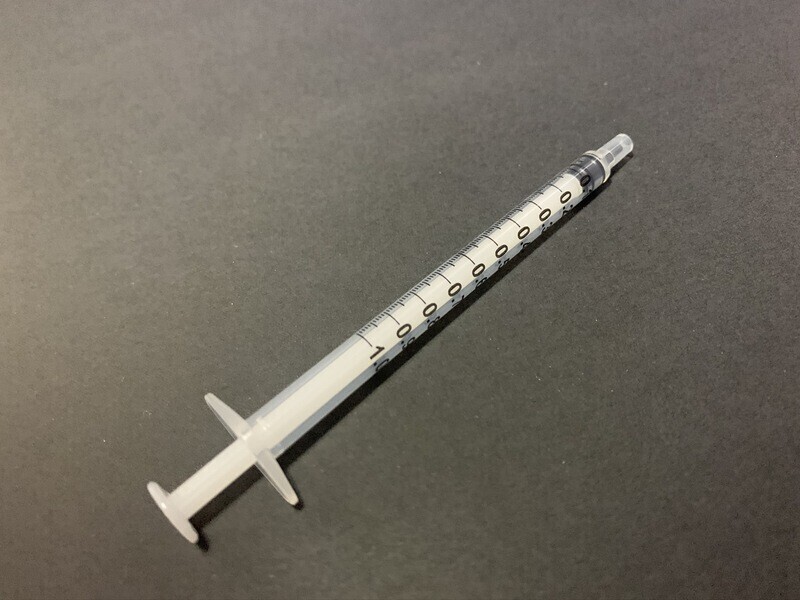 Syringes 1ml, 5ml, 10ml, 20/25ml, 50/60ml sizes
