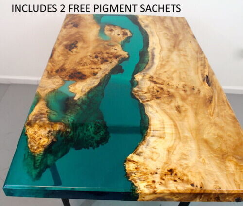 Deep Cast River Table CLEAR Epoxy 2:1 - Inc 2 FREE Pigments