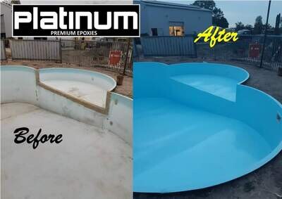 Epoxy Pool Coat (also used for Fish ponds, Spas, construction etc.).  Non toxic. Food grade. non DG, white or natural - One Coat cover.