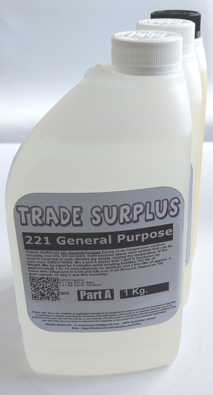 Trade Surplus - 221 GP Epoxy -3kg ($75 P/U) &amp; 6kg ($145 P/U) - Promotional Price!