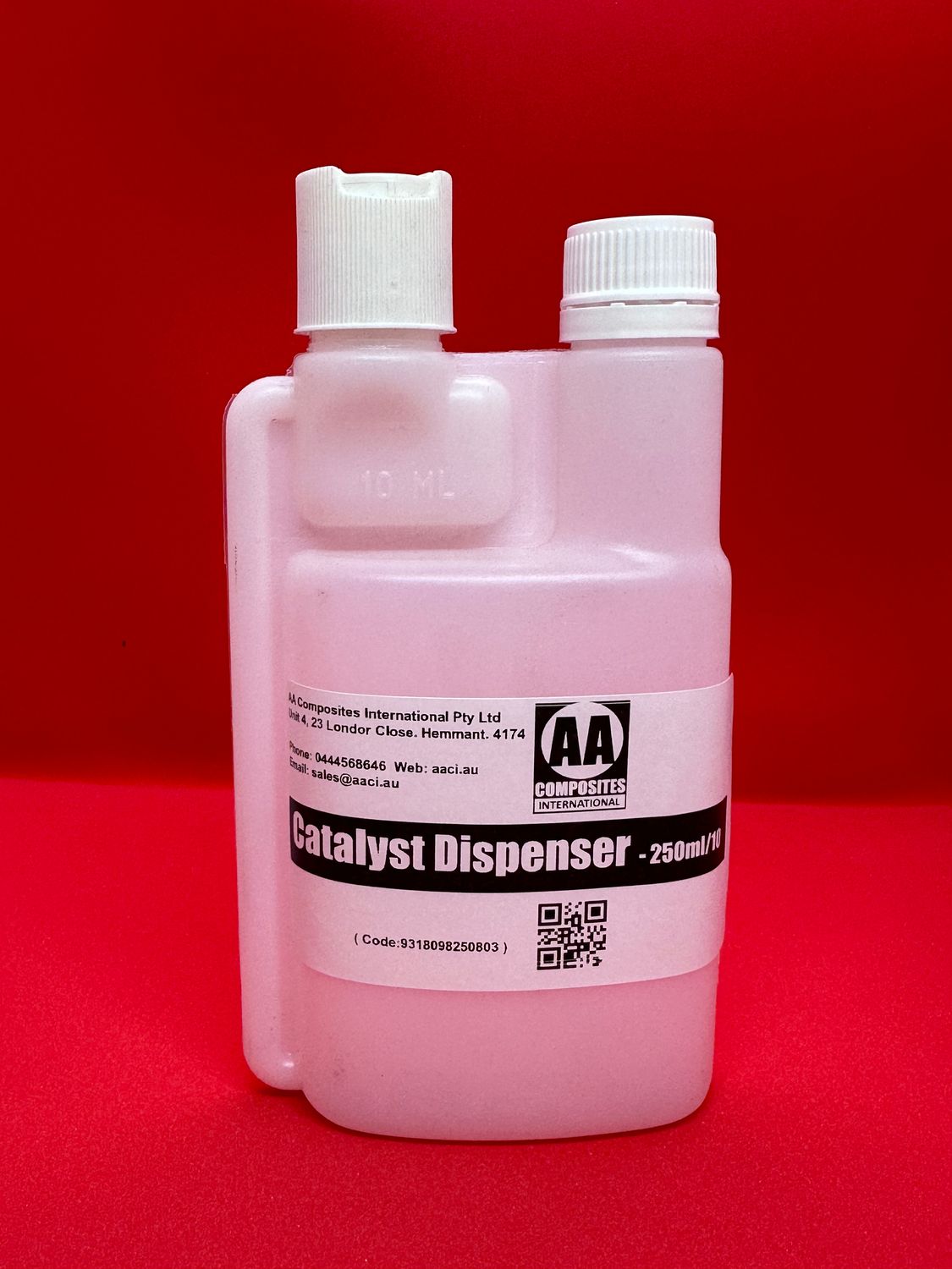 Catalyst Dispensers: (small) 250ml/10ml or  (medium) 500ml/25ml sizes