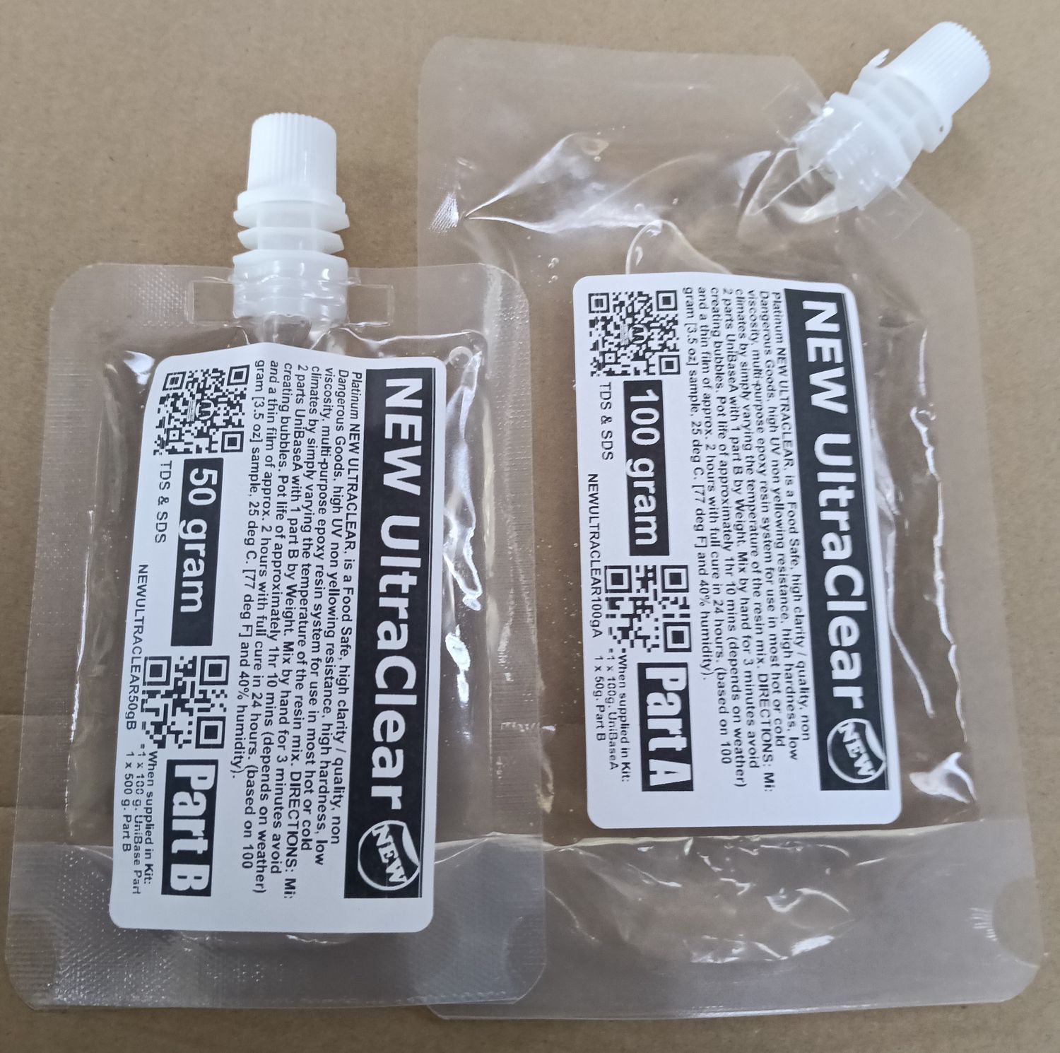 New UltraClear Epoxy Resin 2:1 ratio by weight. (A versatile Casting or Coating resin), Pick up or Delivery: Pick up from AACI at Hemmant, Size: 150 gram sachet kit (100g A:50g B)