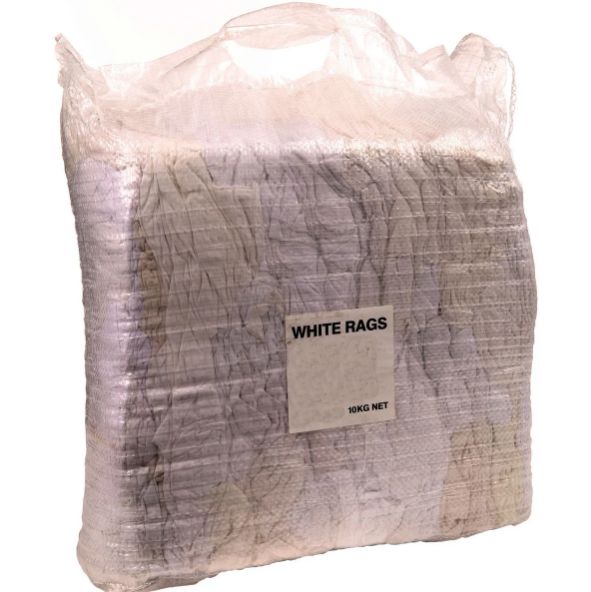 Bag of Rags (Bulk) 10kg white cotton - recyclable