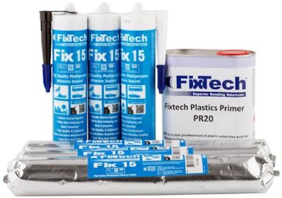 FixTech Fix15 Multi-purpose Adhesive Sealant - White or Black 290ml Cartridge or 600ml Sausage