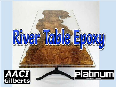 River Table Resin - Food Grade. Cast to 50mm thick (Bubbles are not a worry!)