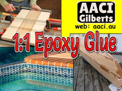 Epoxy Glue, high Strength, gap filling, 2-part Epoxy 1:1 ratio. Great working time and cure time. Epoxy Glue, high Strength, gap filling, 2-part Epoxy 1:1 ratio. Great working time and cure time.