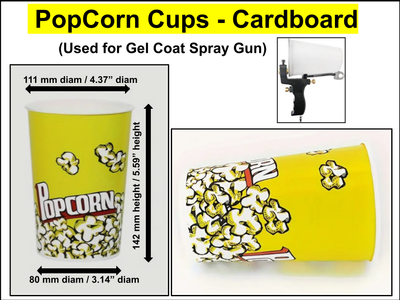 Popcorn Cups for Gel Coat spray gun