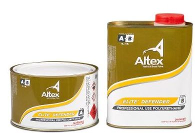 Altex Elite Defender, Professional grade spraying finish coat, formulated for the marine industry and provides a convenient 1:1 (Part A : Part B) mix ratio by volume