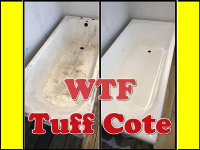 Wall, Tile &amp; Floor (WTF) -Tuff Cote - Bathroom Resurfacing.  Brings new sparkle to Homes, Hotels, Boats and RV's. Also ideal for tank lining
