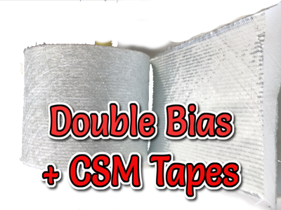 Fibreglass Stitched  Combo Tape - Double Bias +45°/-45° 435g/m2 + 225csm -  150mm &amp; 316mm Width (others on request)