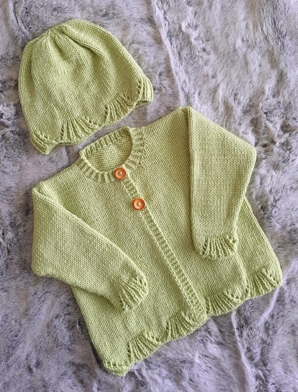 Poppy Cardigan &amp; Hat 6mths