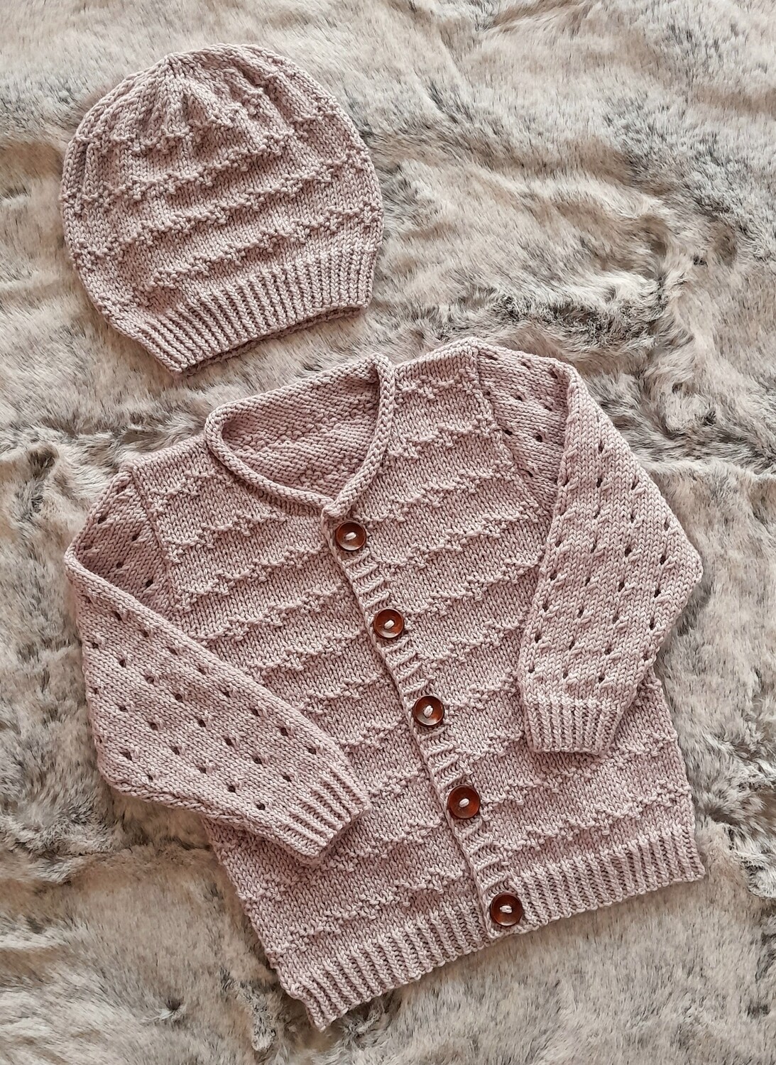 Clementina Cardigan &amp; hat 3-6mths 