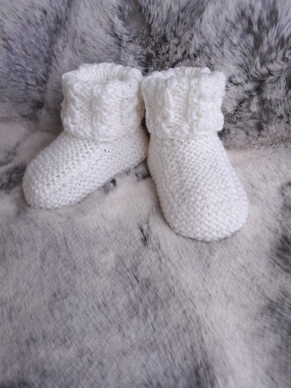 Cable Booties 0-3mths 