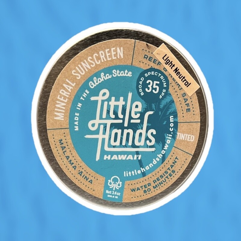 Little Hands Hawaii Reef Safe Natural Mineral Sunscreen - 3.4 oz Tin