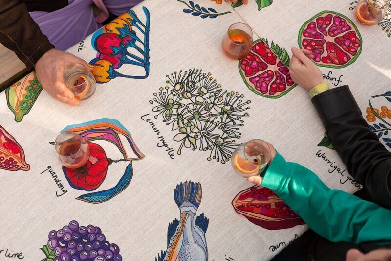 'Home Grown' cotton linen tablecloth