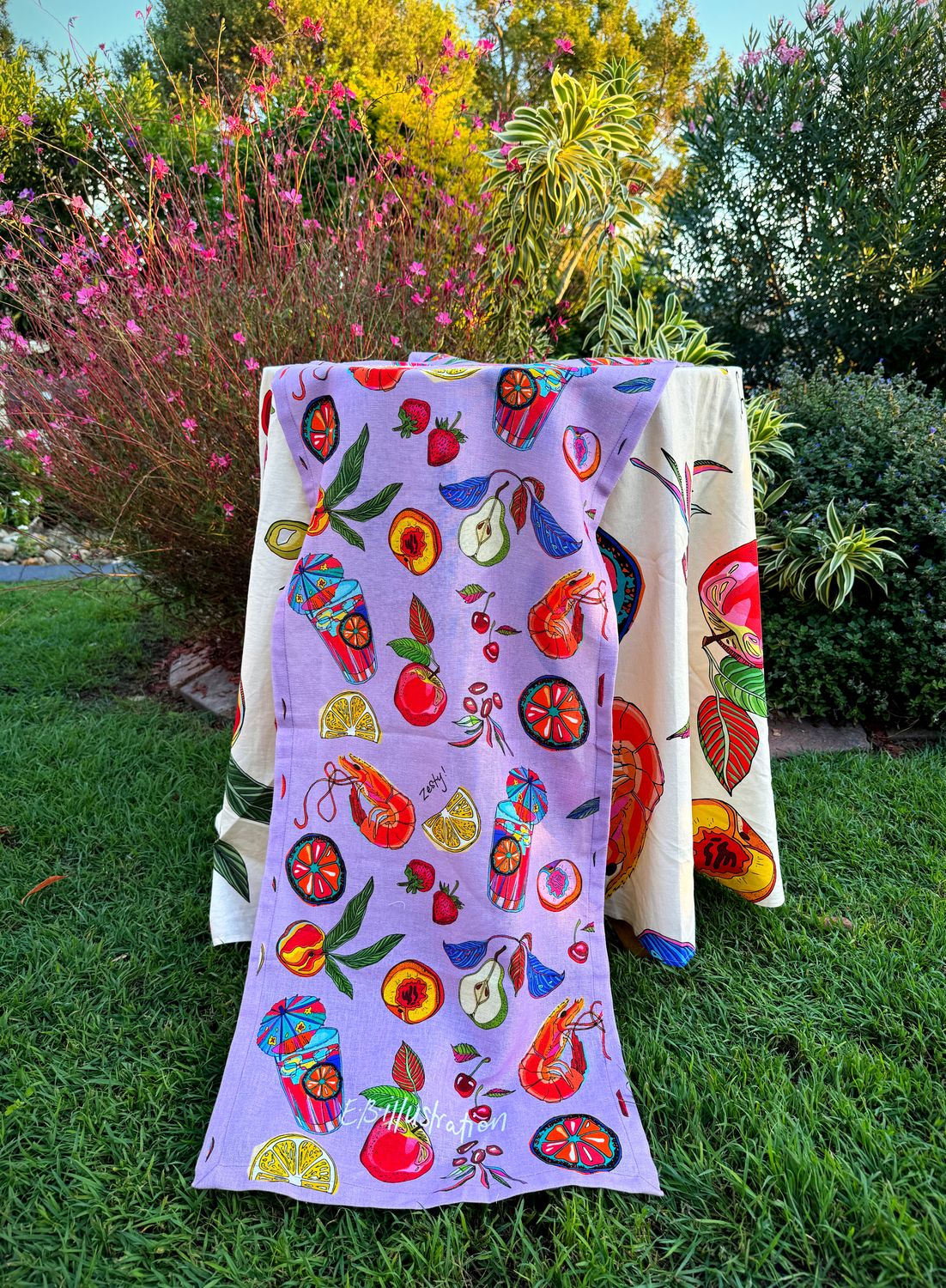 &#39;Zesty!&#39; table runner in purple
