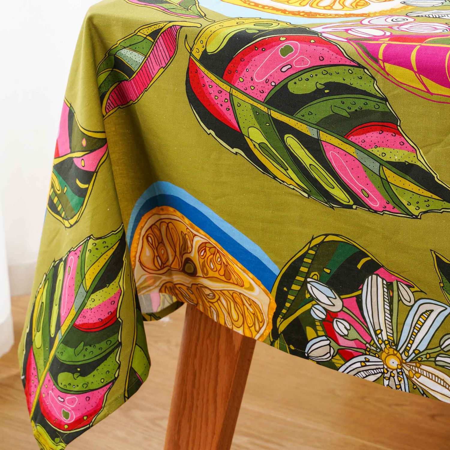 &#39;Lemon Life&#39; cotton linen tablecloth