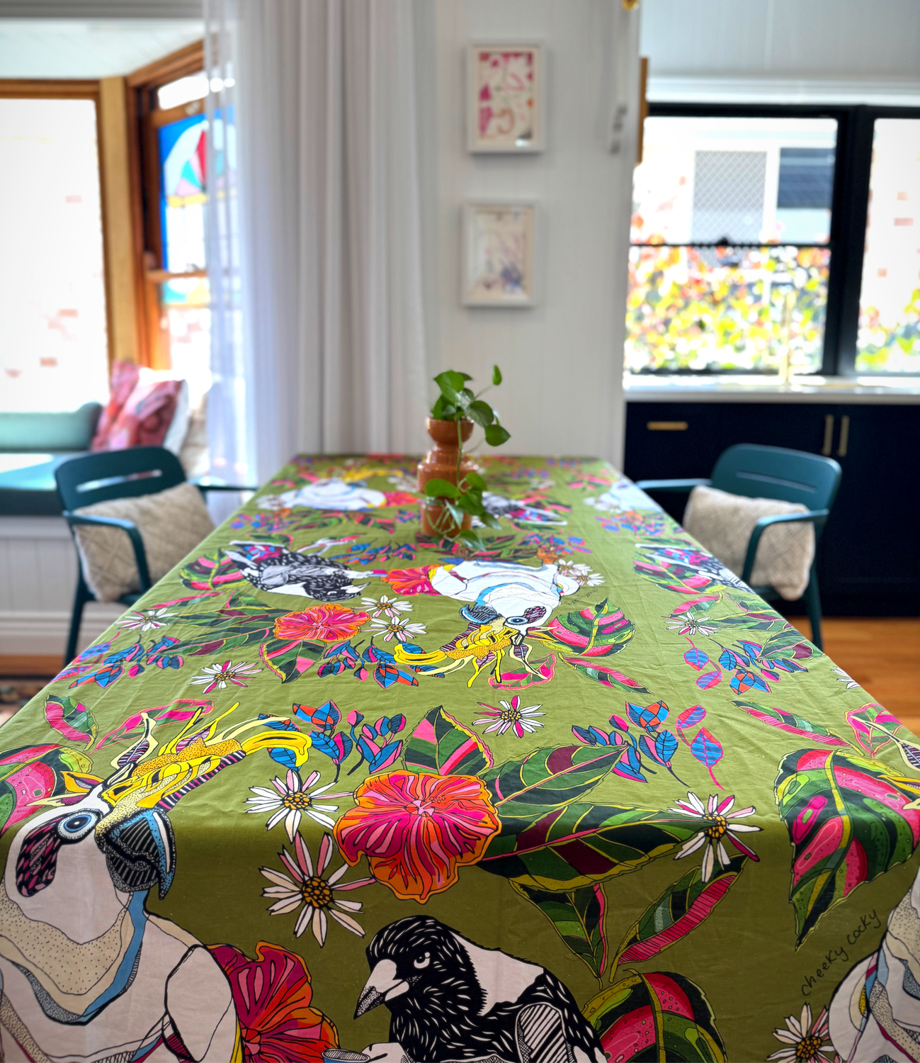 'Native Birds' tablecloth