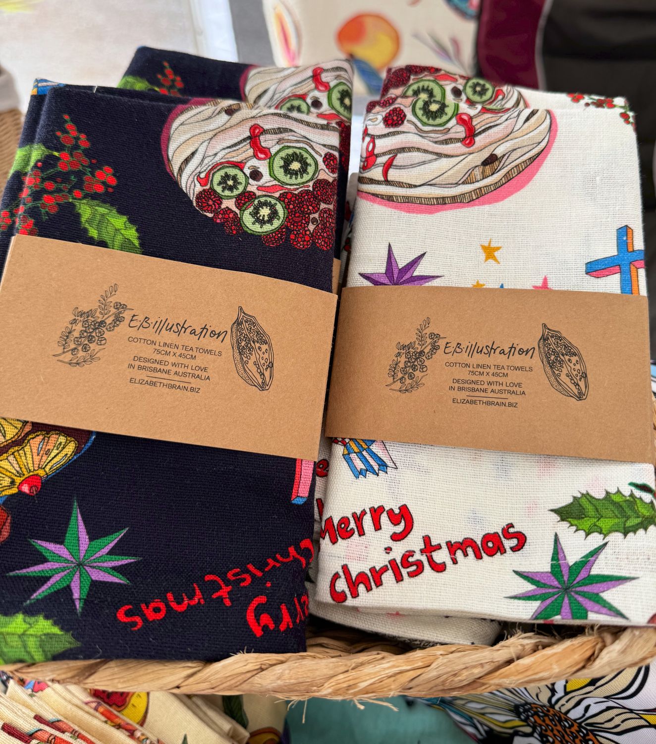 Merry Christmas tea towels