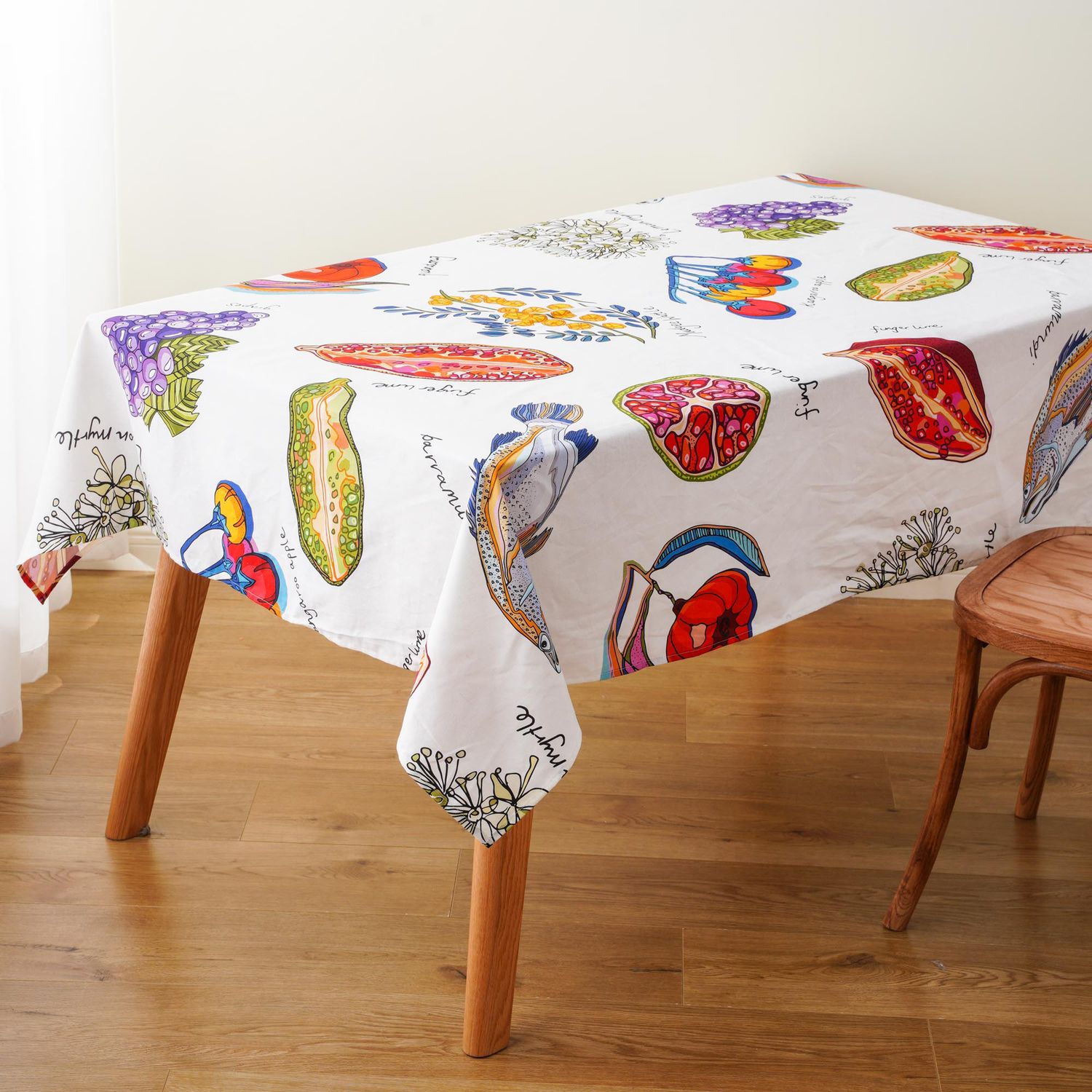 'Home Grown' cotton linen tablecloth