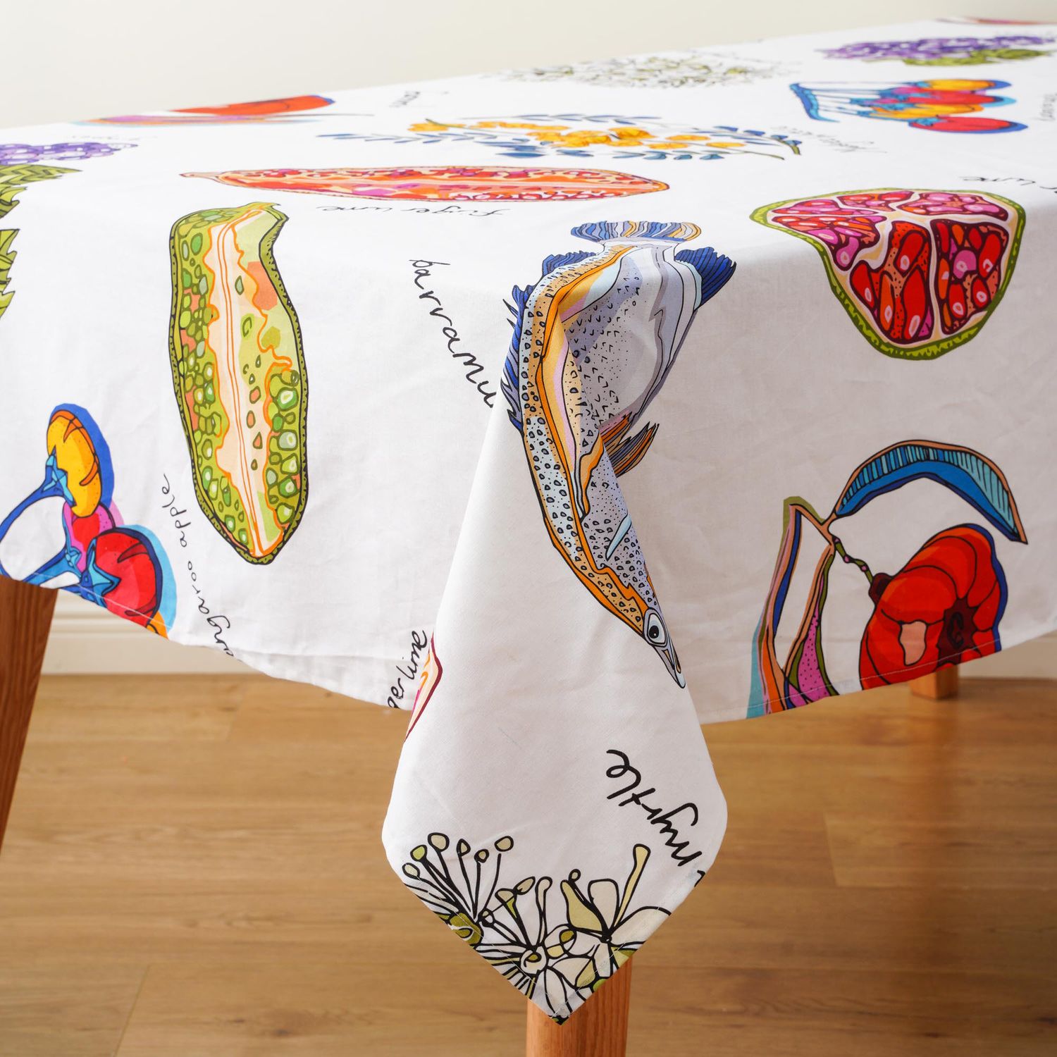 'Home Grown' cotton linen tablecloth