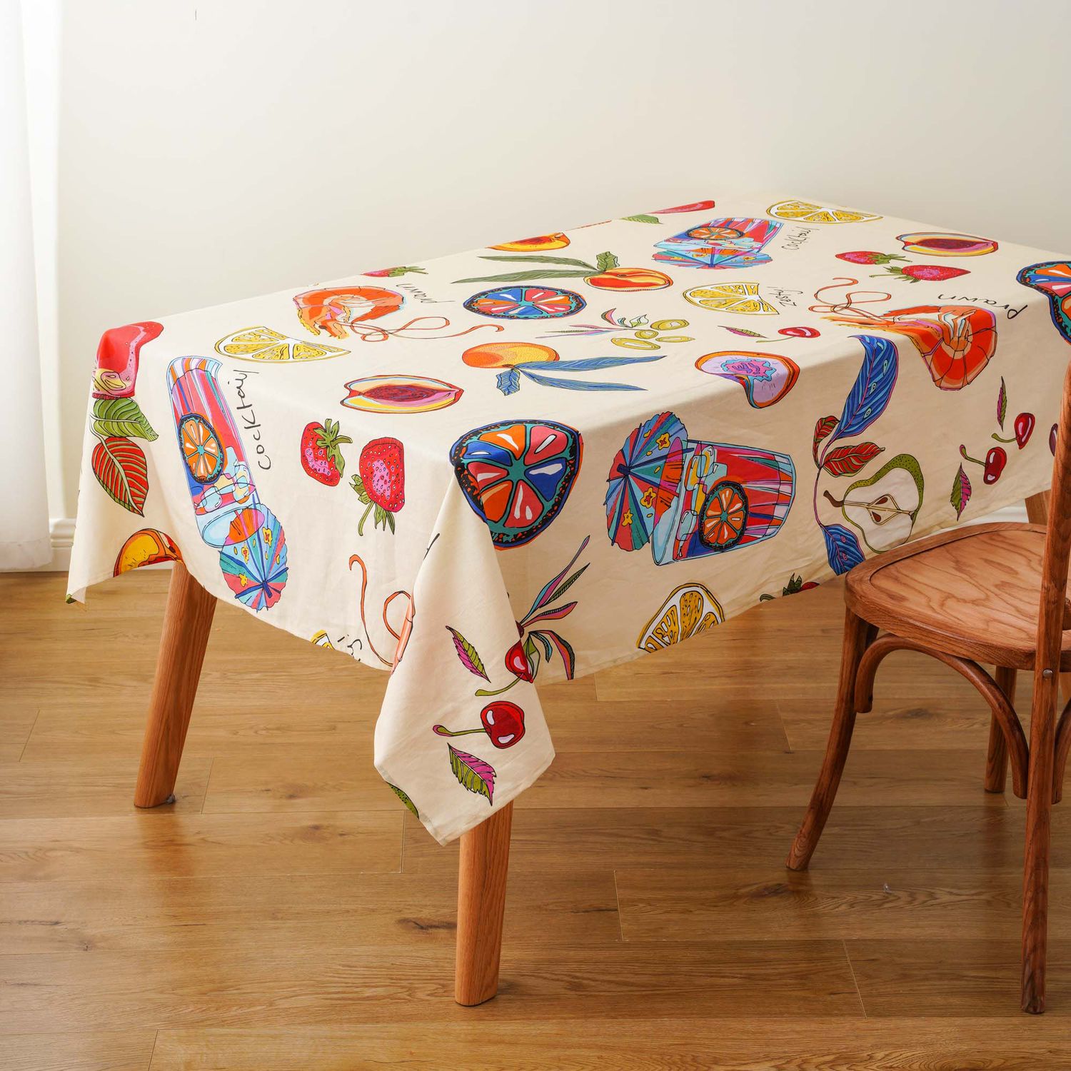 'Zesty!' cotton linen tablecloth