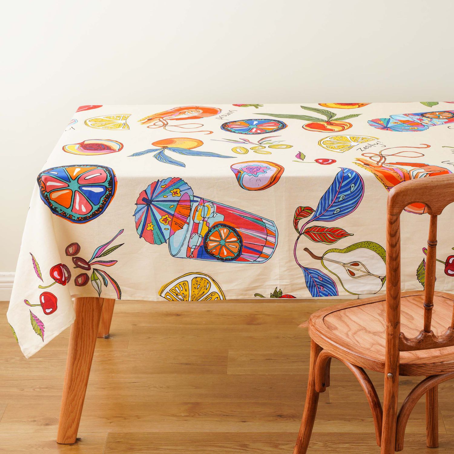 'Zesty!' cotton linen tablecloth