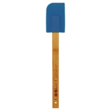 11 3/4&quot; Blue Silicone Spatula with Bamboo Handle