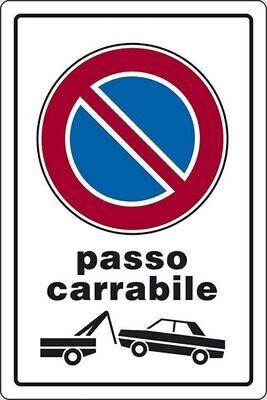 CARTELLO PASSO CARRABILE
