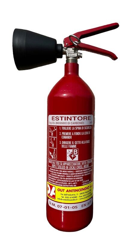 ESTINTORE EAC2 CARRELLATO A CO2 DA KG.27
