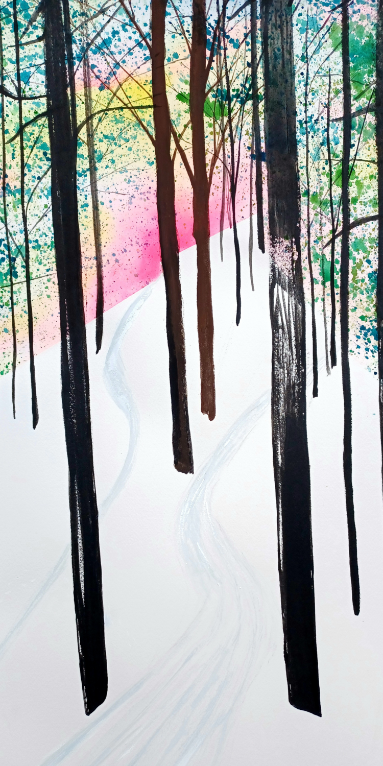 &#39;Fresh Tracks&#39; Greeting Card