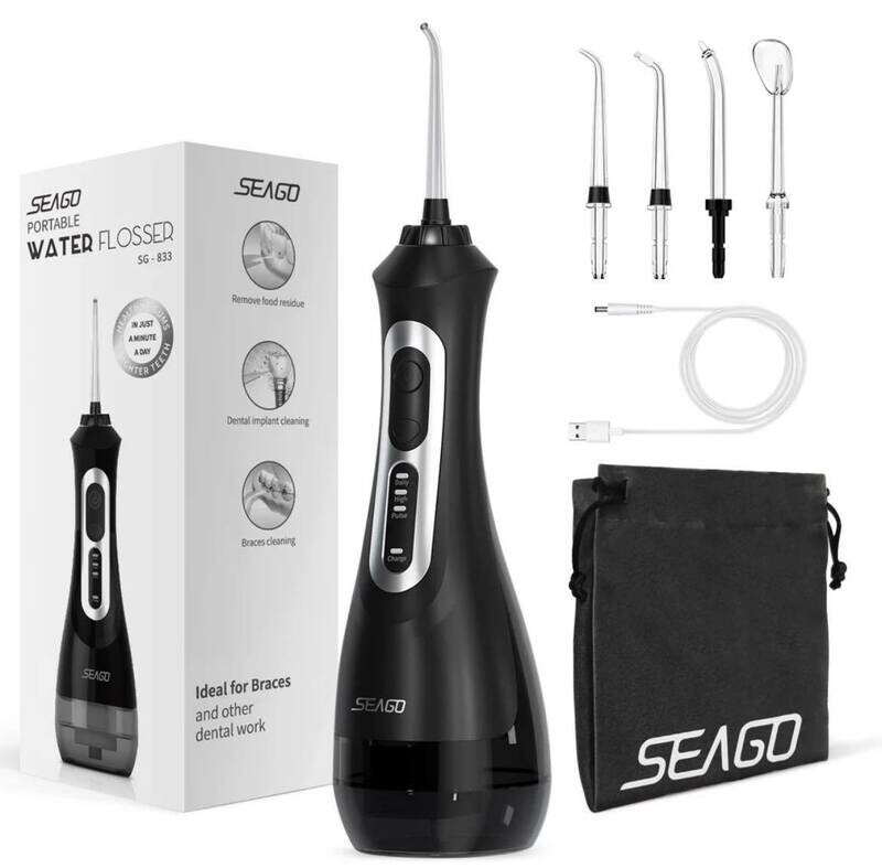 Rechargeable Water Flosser Water Thread Oral Dental Irrigator Portable 3 Modes 200ML Tank Water